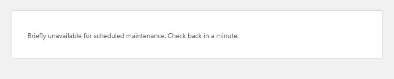 WP maintenance message