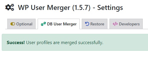 merge wp merge users done