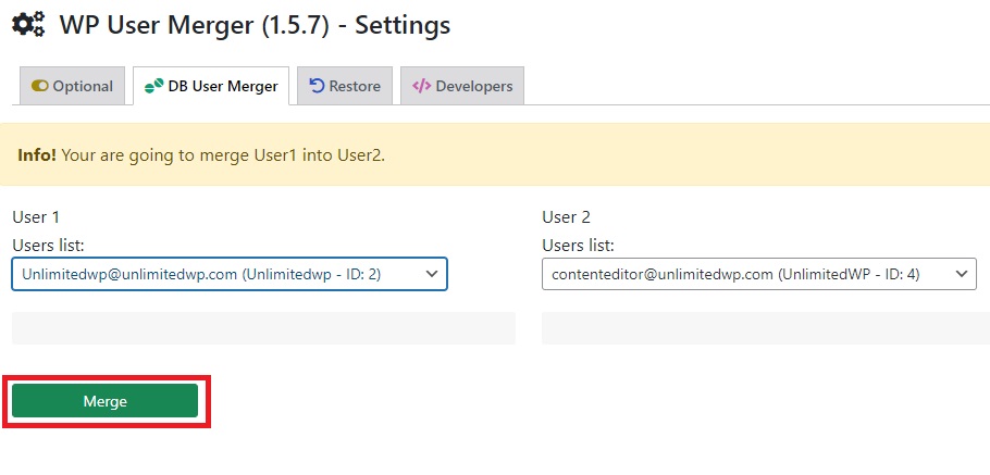 merge wp merge users