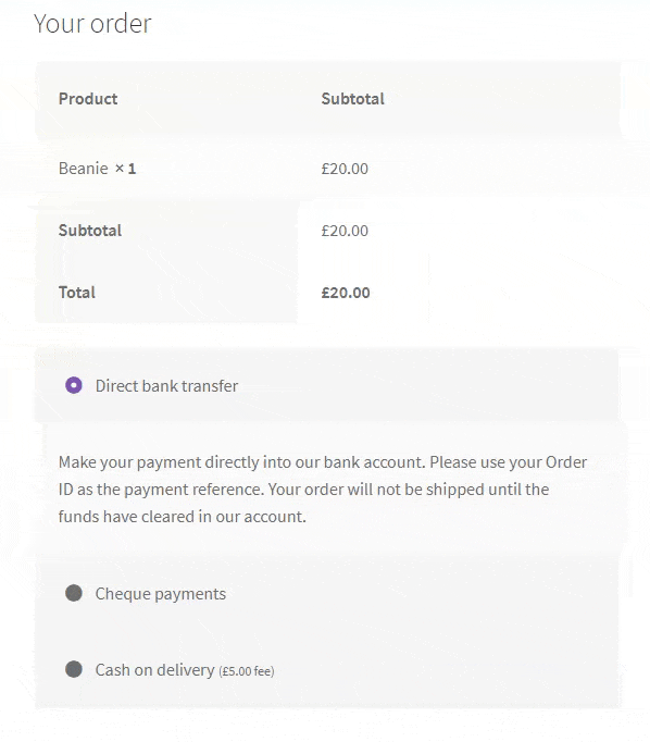 WooCommerce Payment Method Fixed Fee