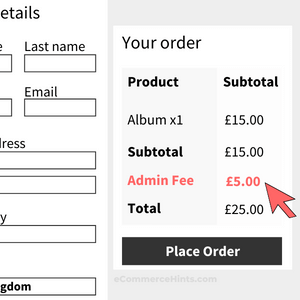 woocommerce add admin handling fee at checkout