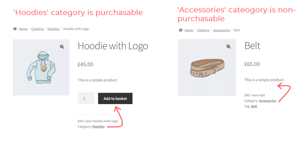 WooCommerce category without add to cart button