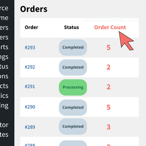 WooCommerce Column Showing Number Of Orders Customer Has Made