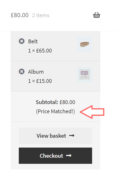 WooCommerce custom content showing in the minicart under the subtotal