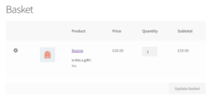 WooCommerce custom product checkbox value showing in cart