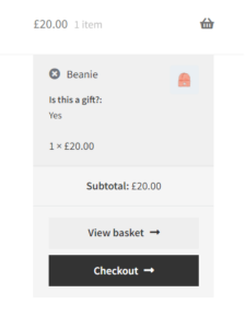 WooCommerce custom product checkbox value showing in the minicart