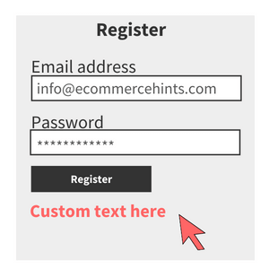 woocommerce custom text below register button