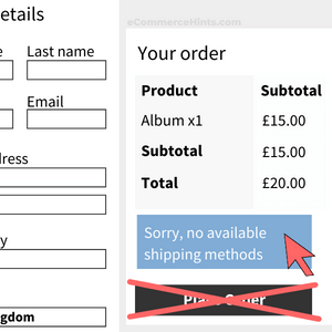 woocommerce disable place order button if no shipping methods available