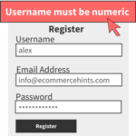 WooCommerce force numeric (numbers only) usernames