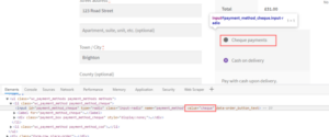 WooCommerce get payment gateway id using inspect element