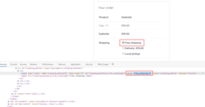WooCommerce get shipping method radio button value
