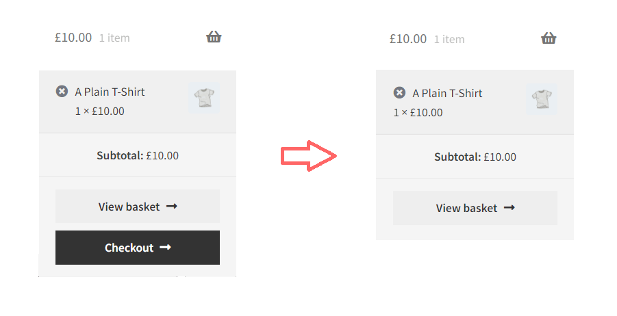 WooCommerce mini cart showing only the view cart button