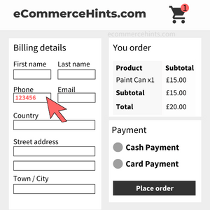 woocommerce only allow number input for billing phone