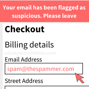 woocommerce prevent specific email address from checking out