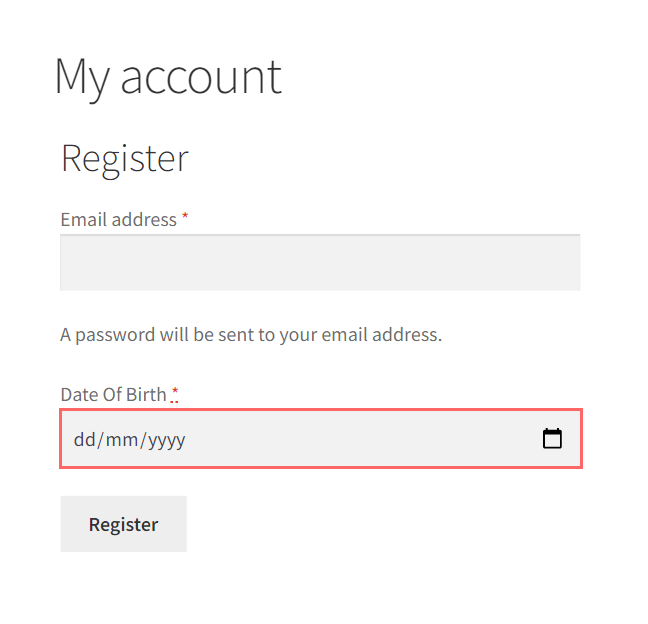 WooCommerce Custom Date Field On Registration Form