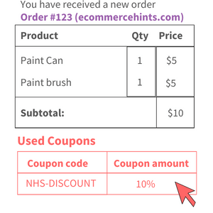 woocommerce show coupon used in emails