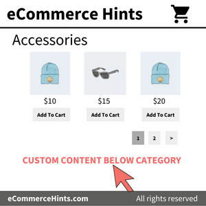 woocommerce show custom content below product archive