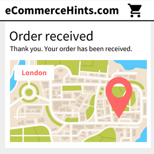 woocommerce thank you page map showing customer address