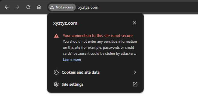 Unsecure Site Connection